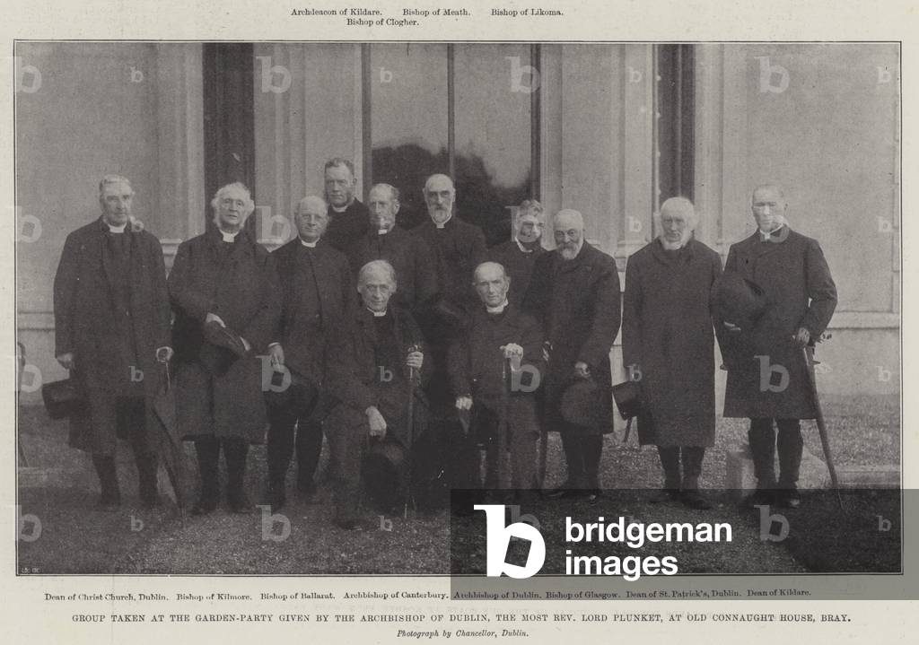 Group taken at the Garden-Party given by the Archbishop of Dublin, the Most Reverend Lord Plunket, at Old Connaught House, Bray (engraving)