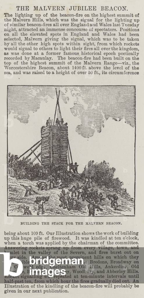 The Malvern Jubilee Beacon (engraving)