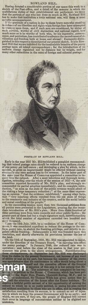 Portrait of Rowland Hill (engraving)