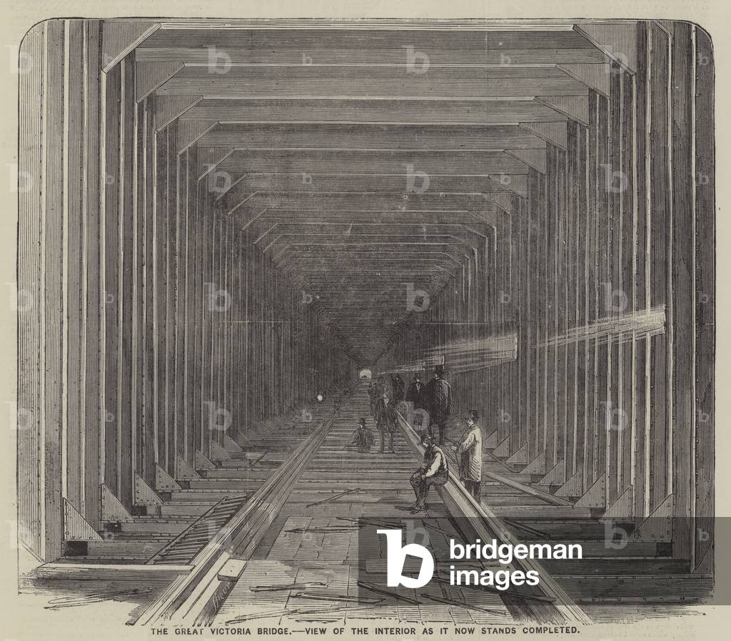 The Great Victoria Bridge, View of the Interior as it Now Stands Completed (engraving)