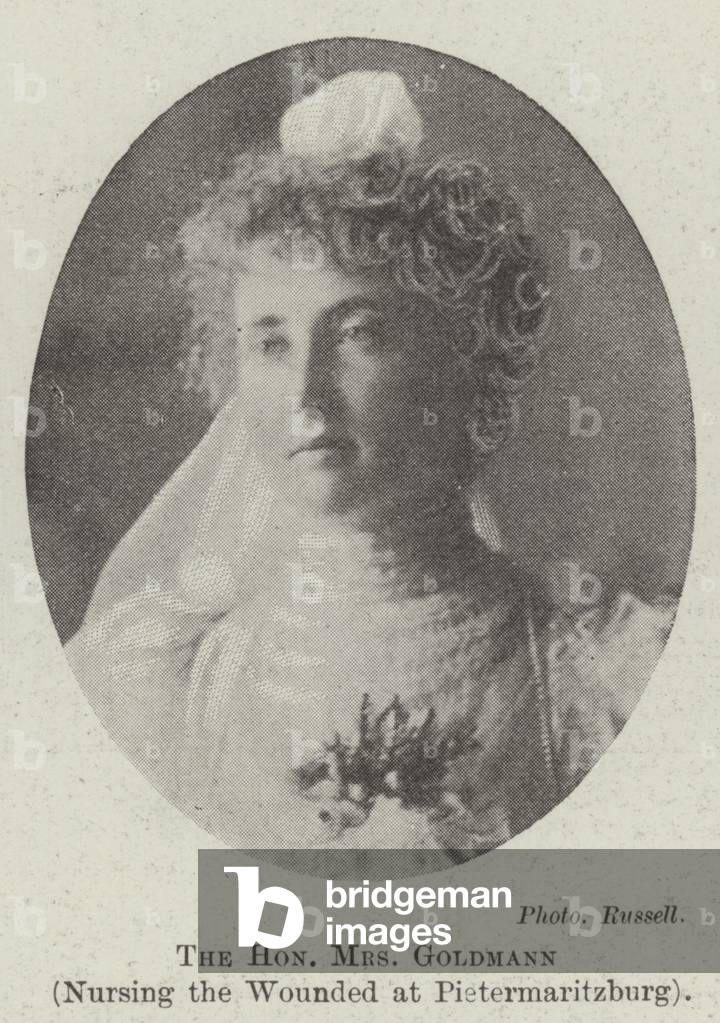 The Honourable Mrs Goldmann, nursing the Wounded at Pietermaritzburg (b/w photo)
