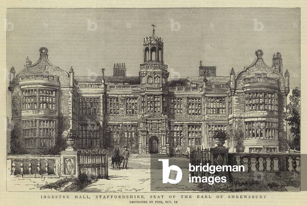 Ingestre Hall, Staffordshire, Seat of the Earl of Shrewsbury (engraving)