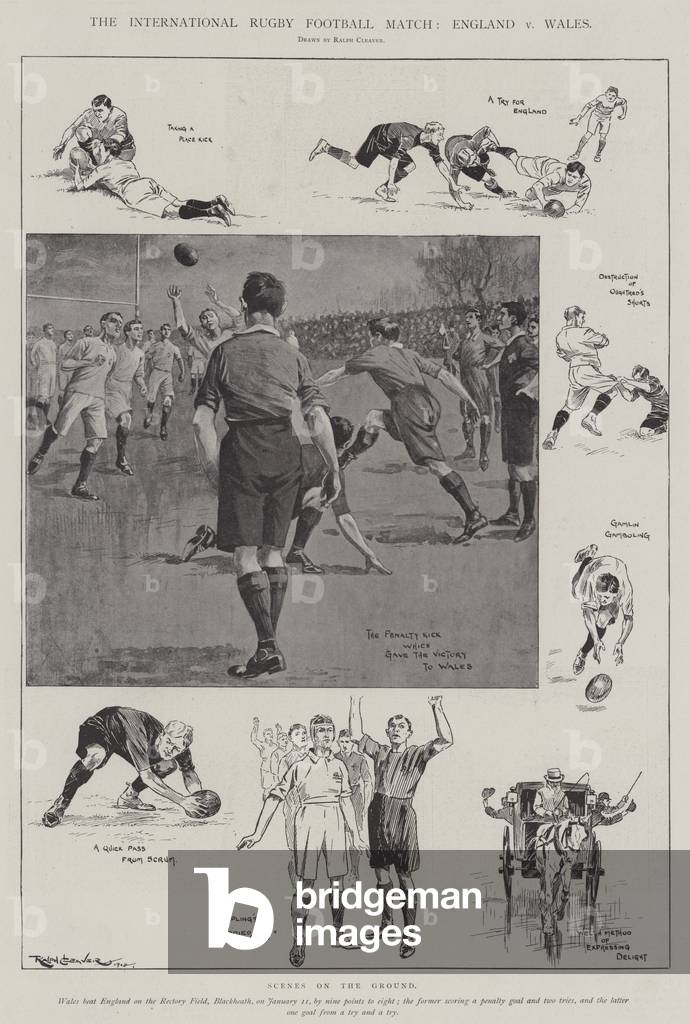 The International Rugby Football Match, England v Wales (litho)