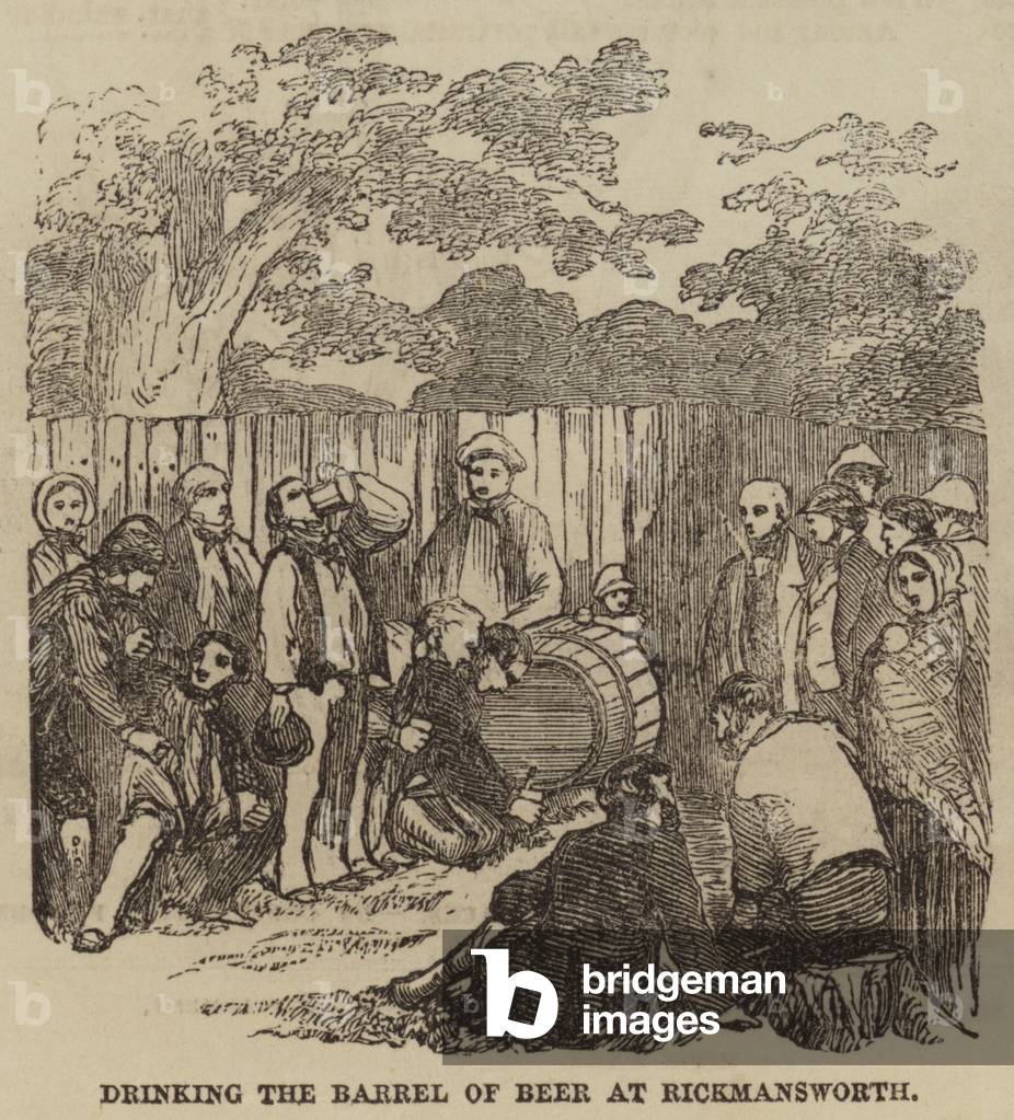 Drinking the Barrel of Beer at Rickmansworth (engraving)