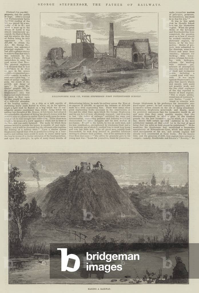 George Stephenson, the Father of Railways (engraving)