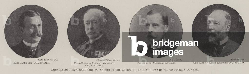 Ambassadors Extraordinary to announce the Accession of King Edward VII to Foreign Powers (b/w photo)