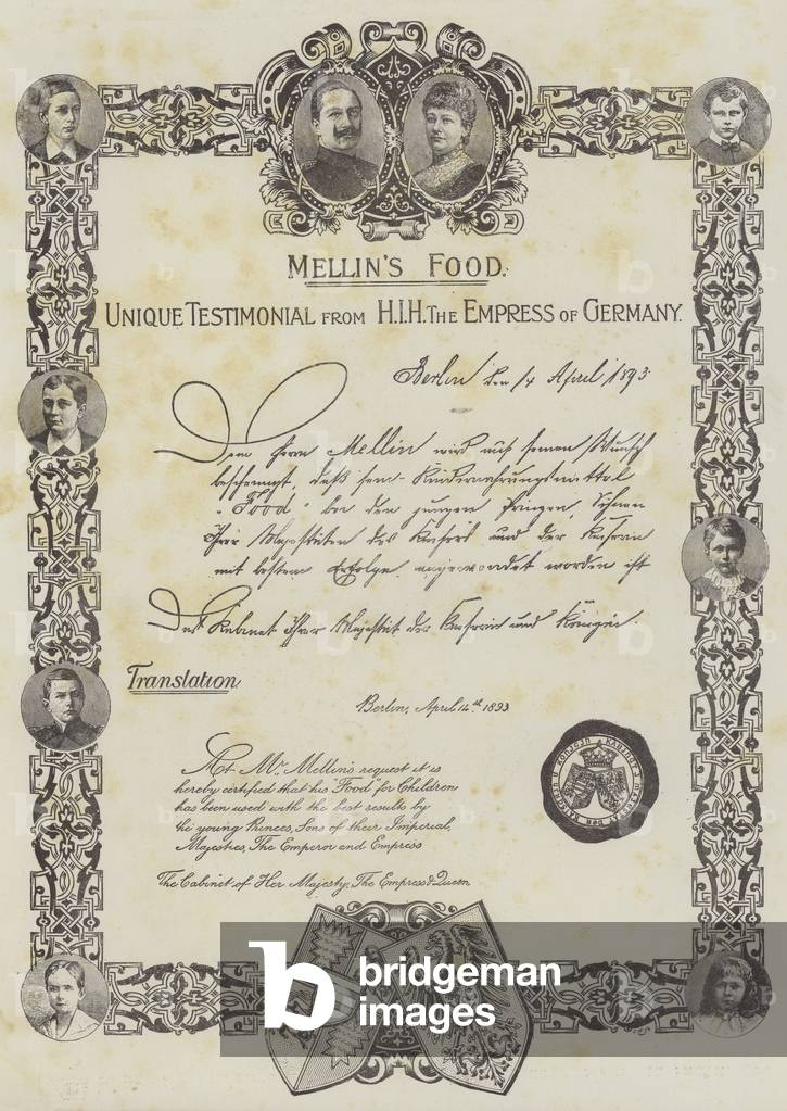 Advertisement, Mellin's Food (engraving)