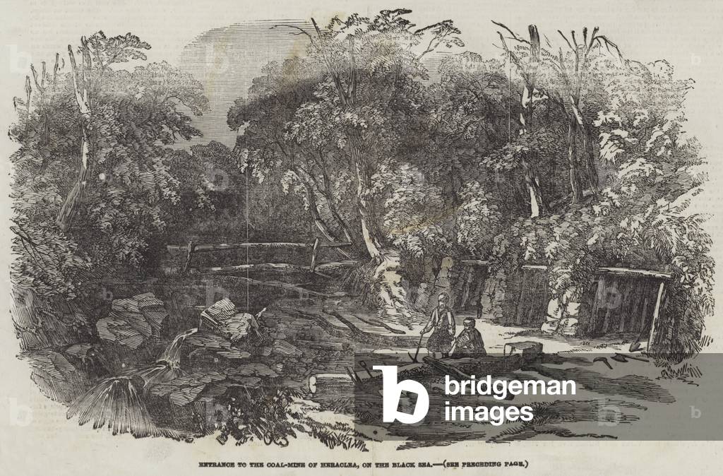Entrance to the Coal-Mine of Heraclea, on the Black Sea (engraving)