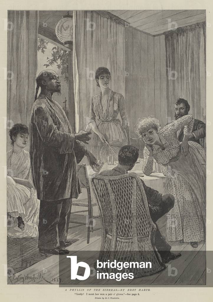 A Phyllis of the Sierras, by Bret Harte (engraving)