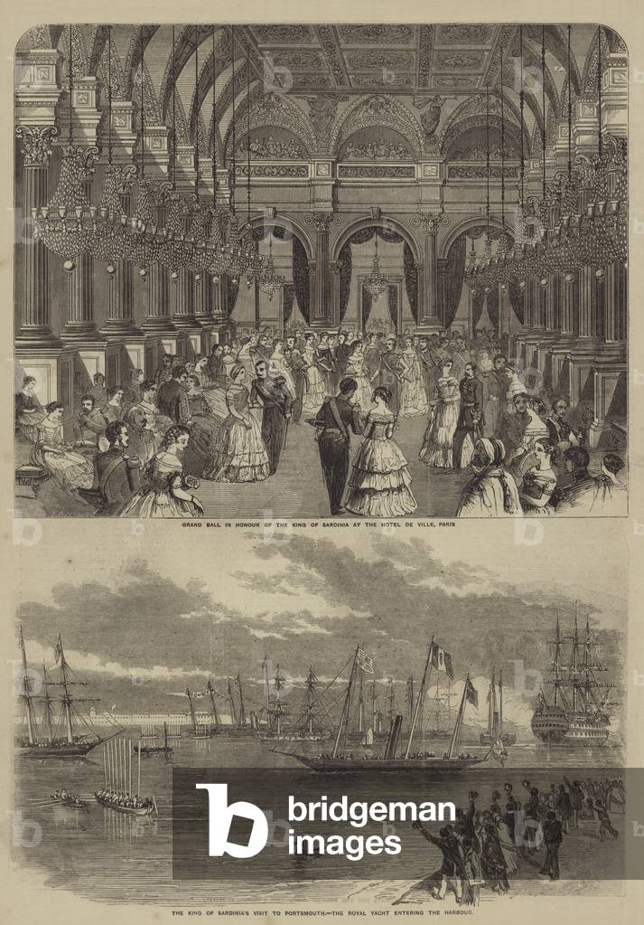 Visit of Victor Emmanuel II of Italy (engraving)
