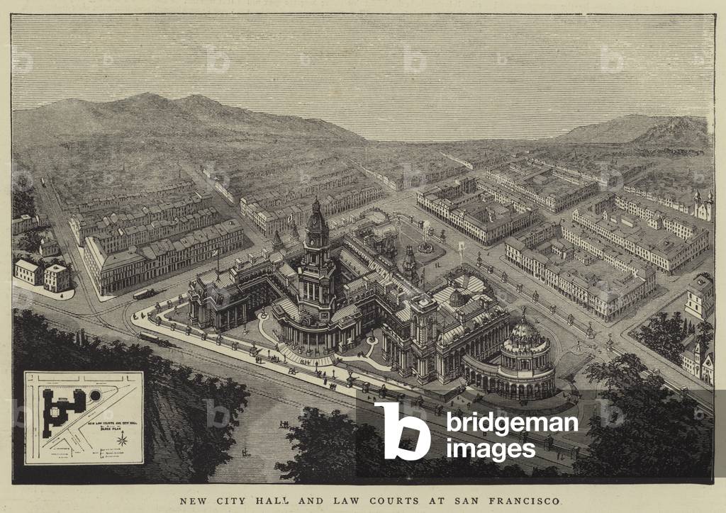 New City Hall and Law Courts at San Francisco (engraving)
