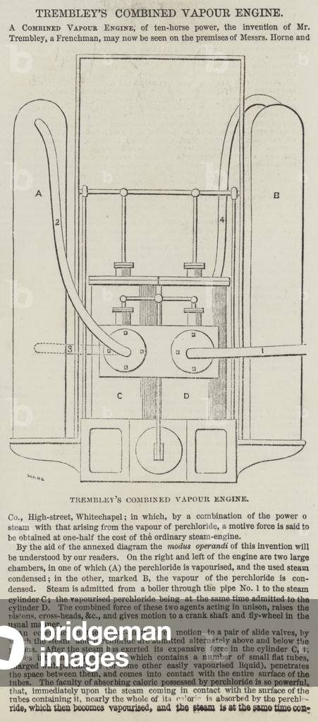 Trembley's Combined Vapour Engine (engraving)