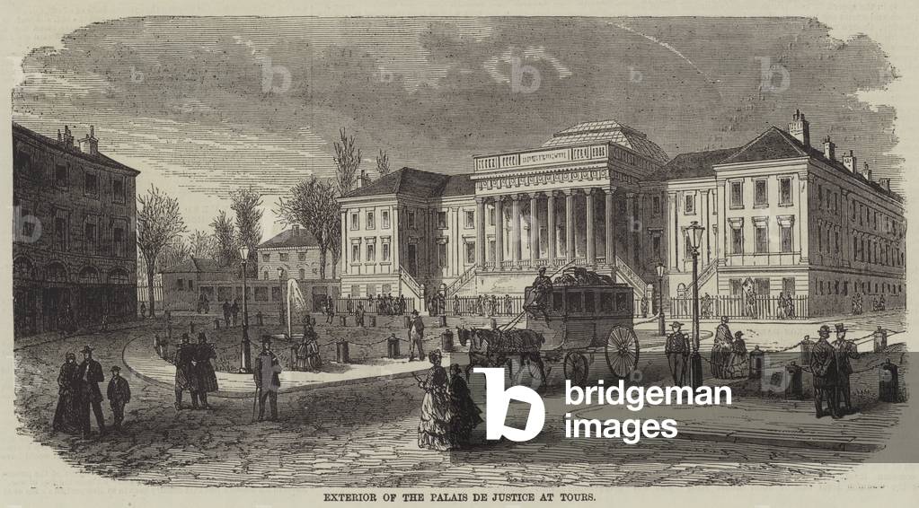 Exterior of the Palais de Justice at Tours (engraving)