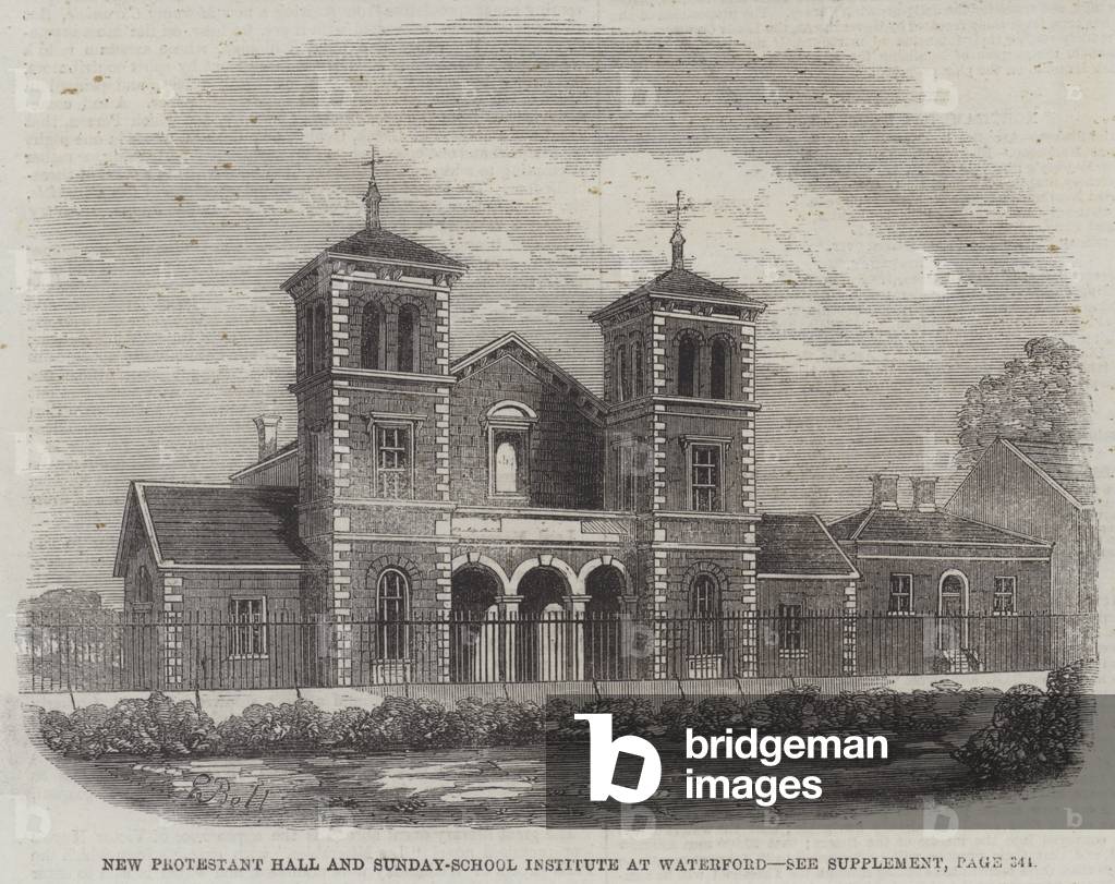New Protestant Hall and Sunday-School Institute at Waterford (engraving)