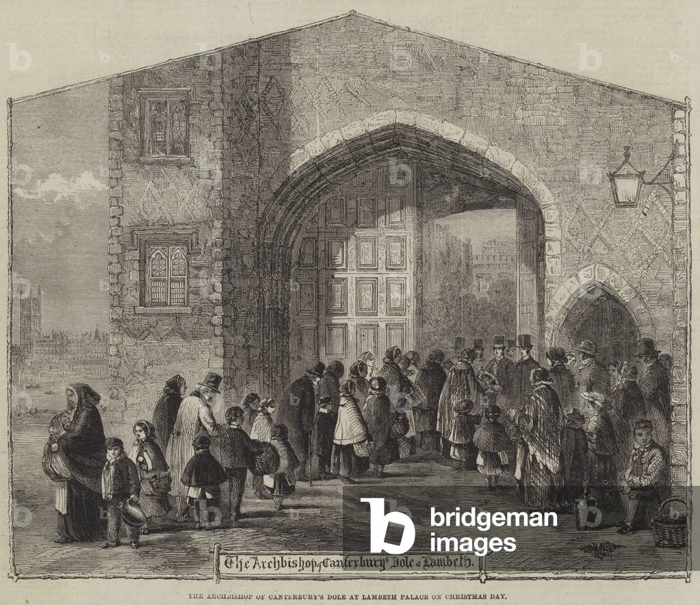 The Archbishop of Canterbury's Dole at Lambeth Palace on Christmas Day (engraving)