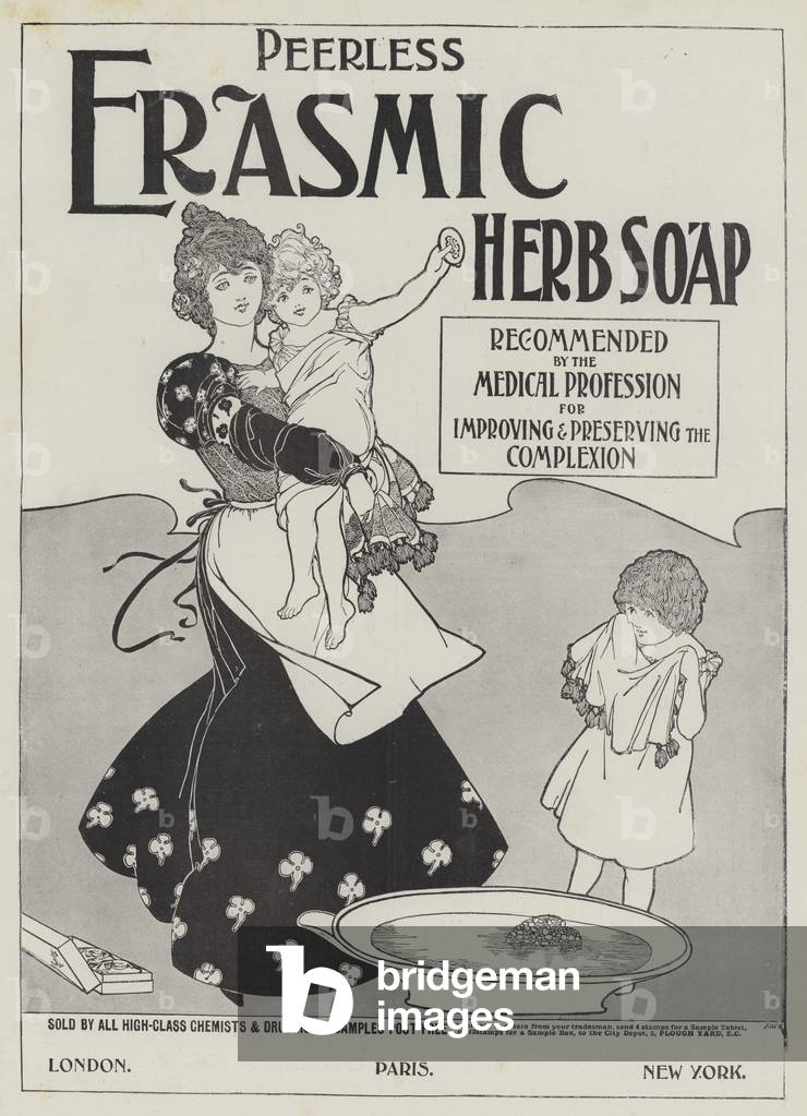 Advertisement, Peerless Erasmic Herb Soap (engraving)