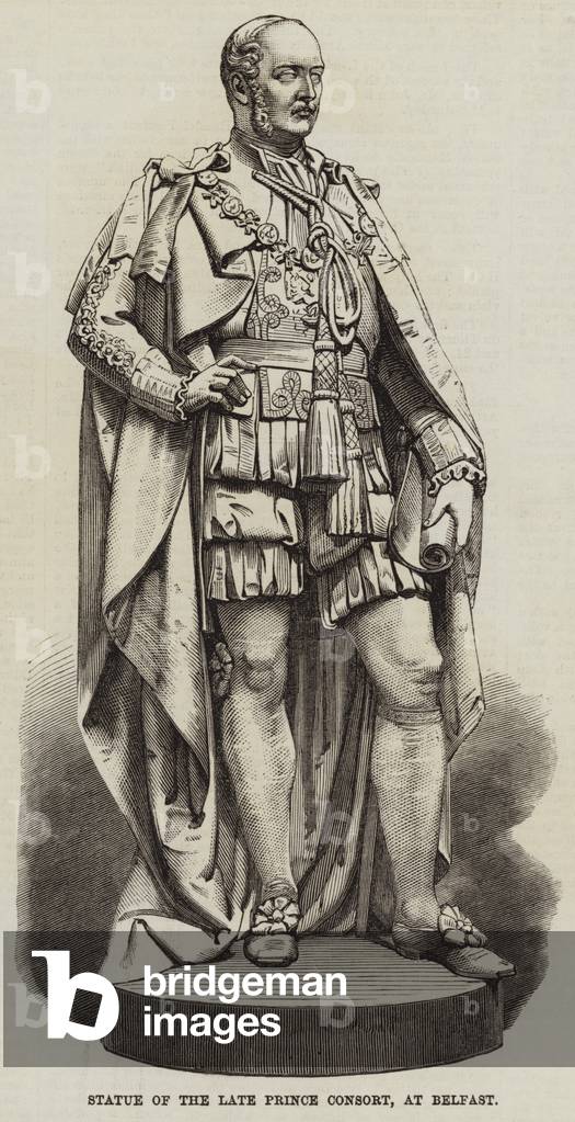Statue of the Late Prince Consort, at Belfast (engraving)