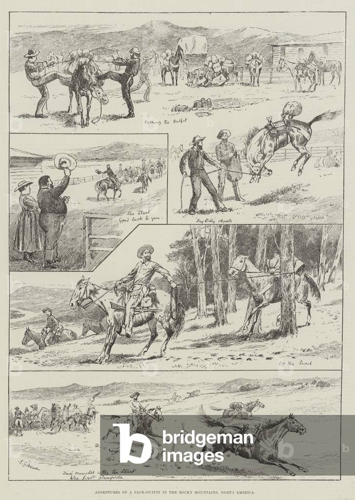 Adventures of a Pack-Outfit in the Rocky Mountains, North America (engraving)