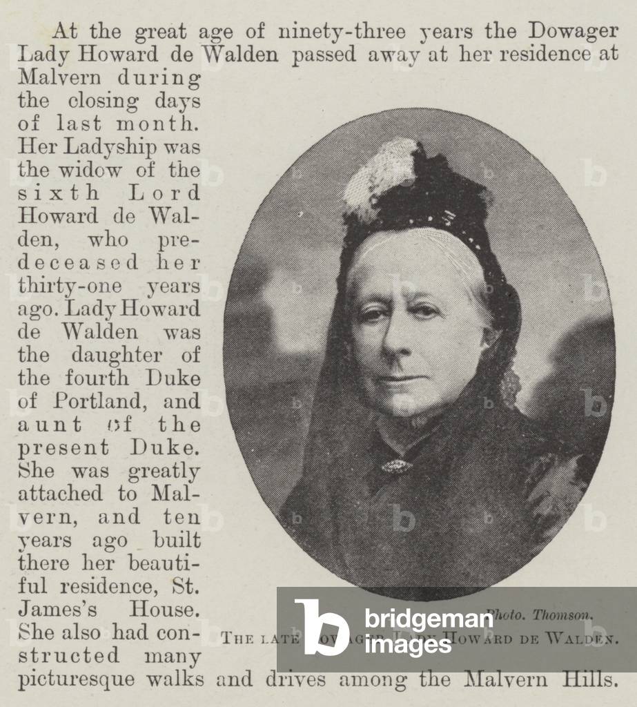The late Dowager Lady Howard de Walden (b/w photo)