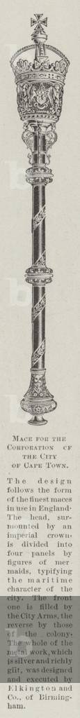 Mace for the Corporation of the City of Cape Town (engraving)