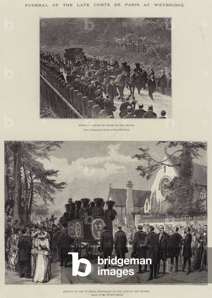 Funeral of the Comte de Paris at Weybridge (engraving)
