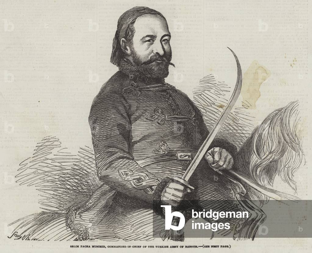 Selim Pacha Muschir, Commander-in-Chief of the Turkish Army of Batoum (engraving)