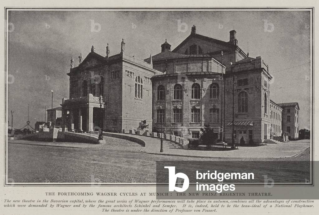 The Forthcoming Wagner Cycles at Munich, the New Prinz Regenten Theatre (b/w photo)