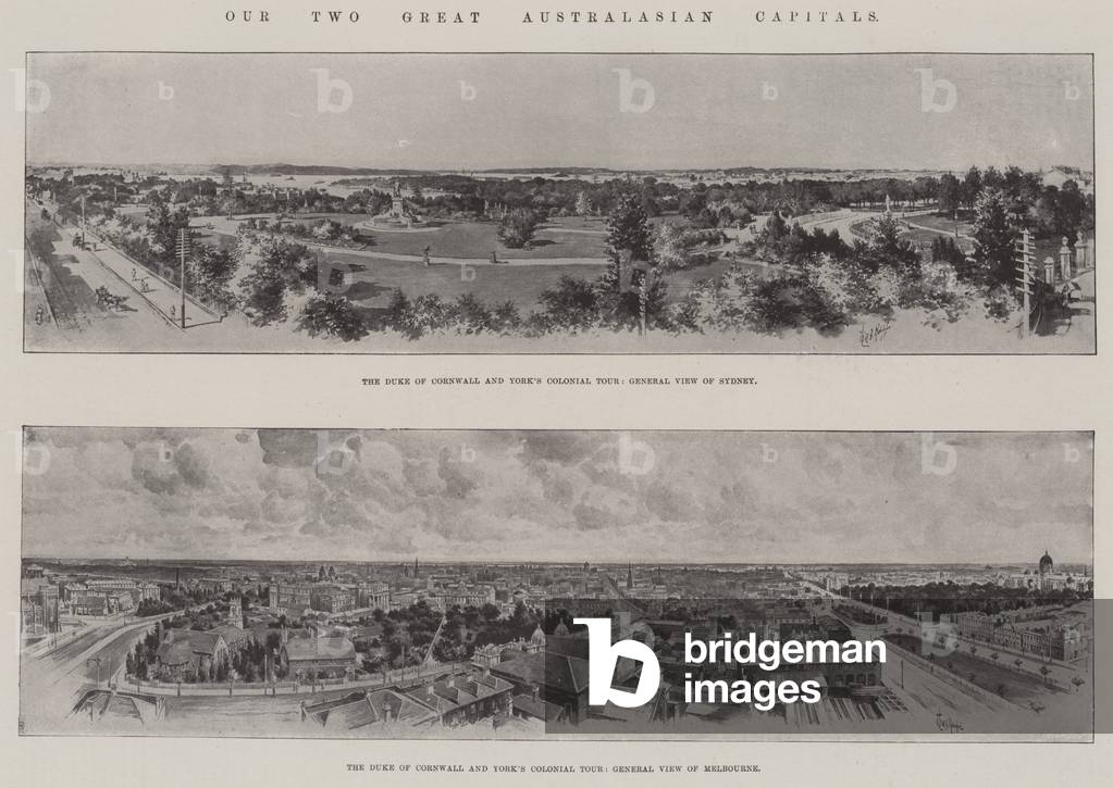 Our Two Great Australasian Capitals (litho)