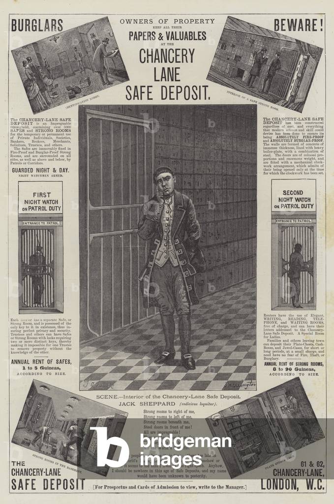 Advertisement, The Chancery-Lane Safe Deposit (engraving)