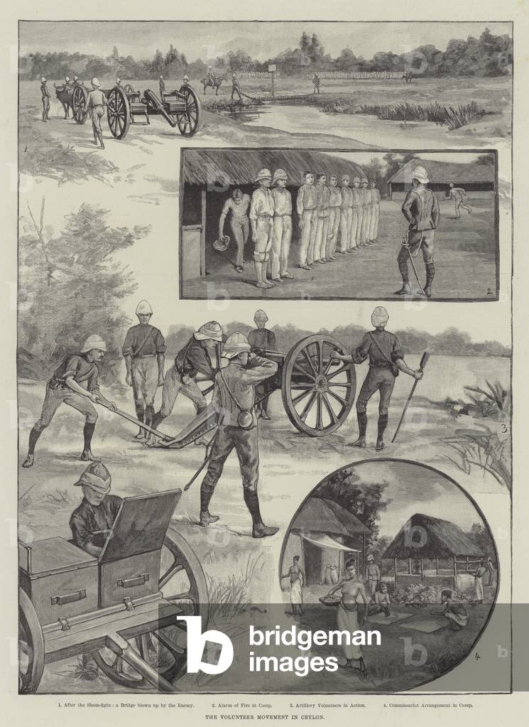 The Volunteer Movement in Ceylon (engraving)