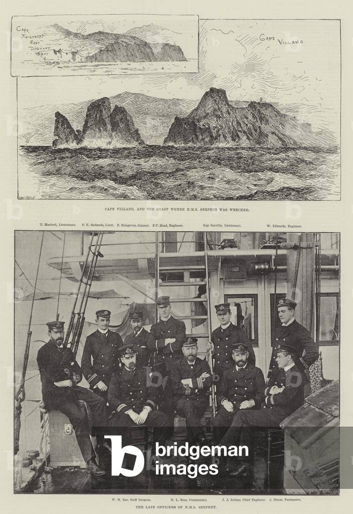 The Wreck of HMS Serpent (b/w photo)