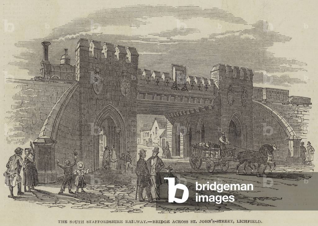 The South Staffordshire Railway, Bridge across St John's-Street, Lichfield (engraving)