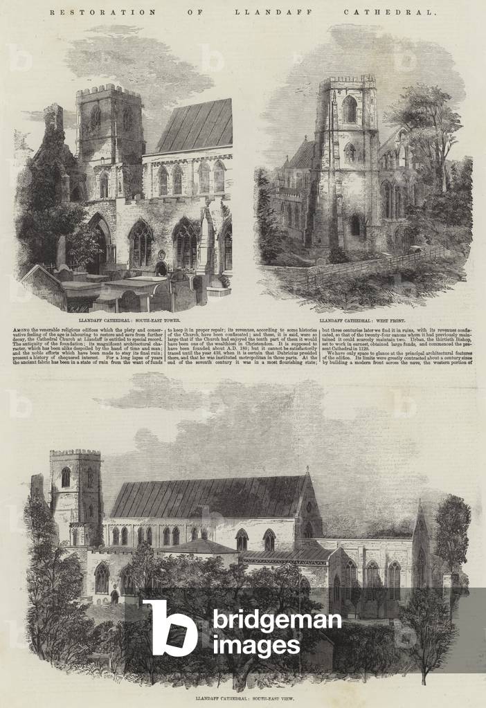 Restoration of Llandaff Cathedral (engraving)