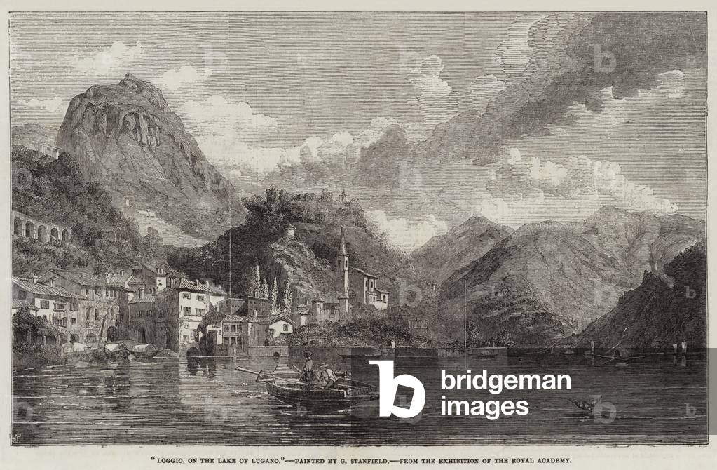 Loggio, on the Lake of Lugano (engraving)