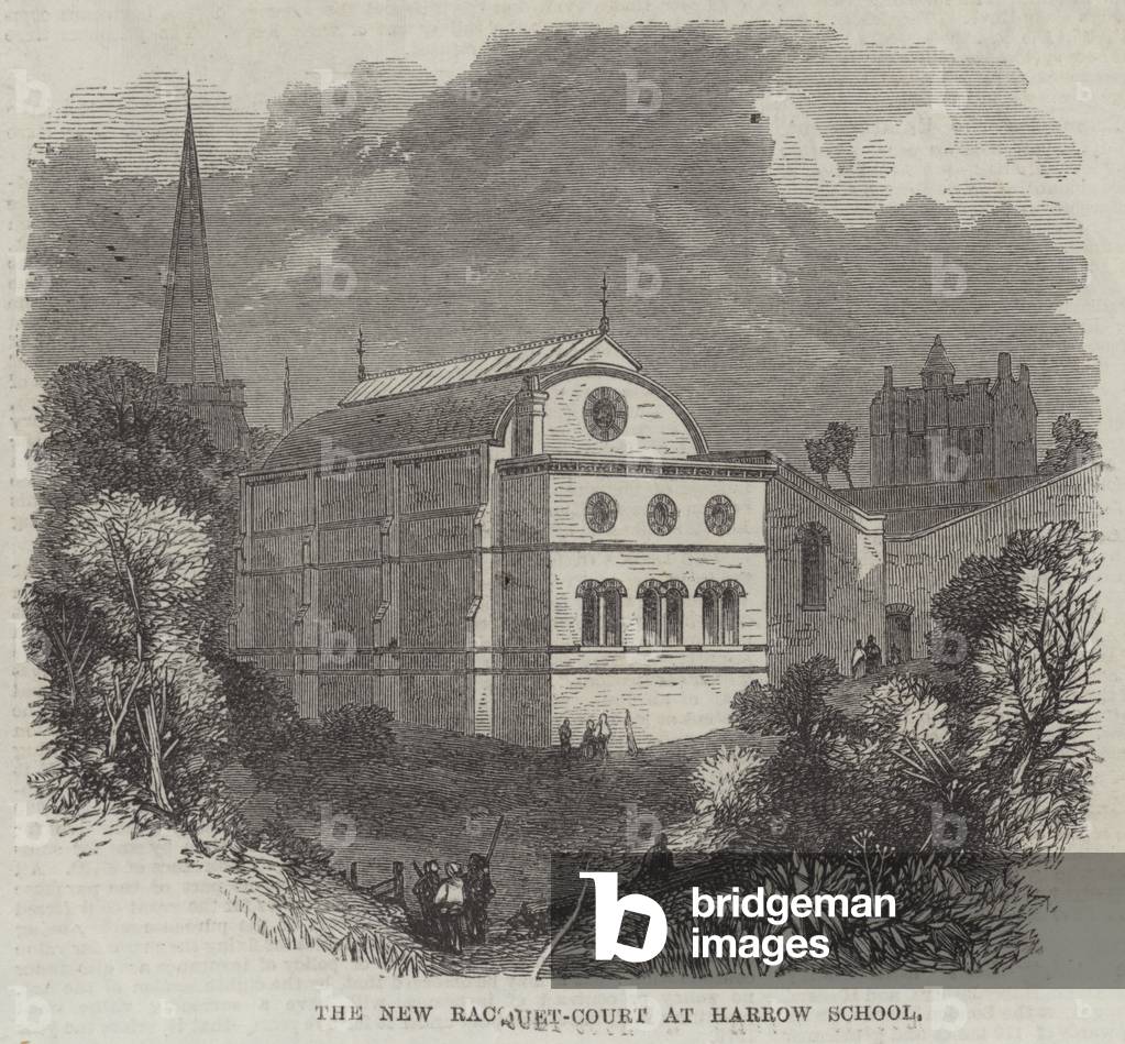 The New Racquet-Court at Harrow School (engraving)