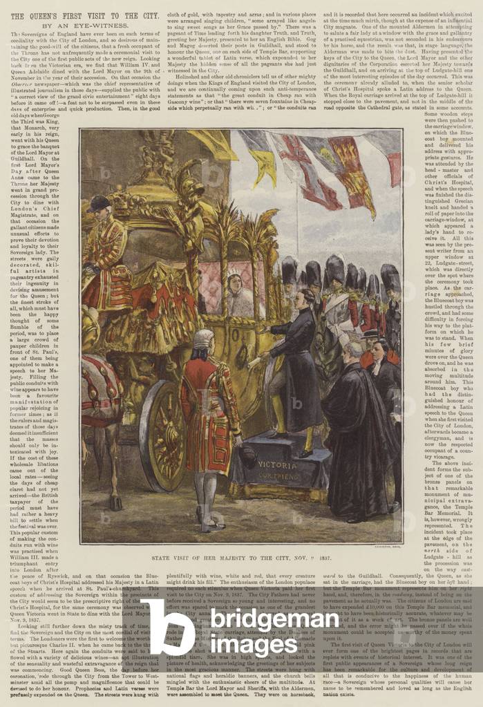 The Queen's First Visit to the City (chromolitho)