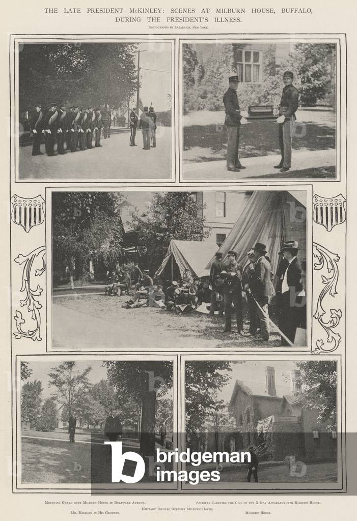 The late President McKinley, Scenes at Milburn House, Buffalo, during the President's Illness (b/w photo)