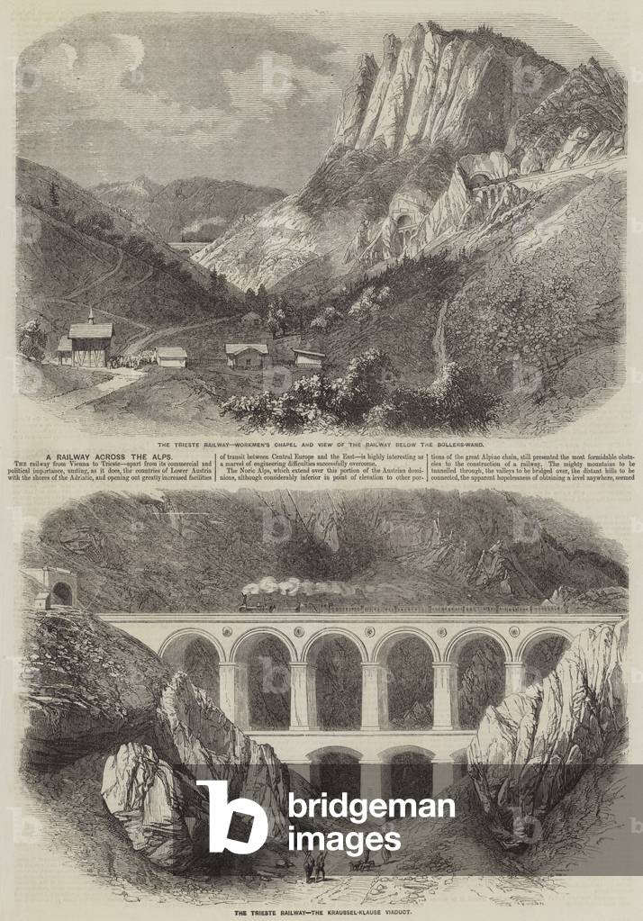 A Railway across the Alps (engraving)