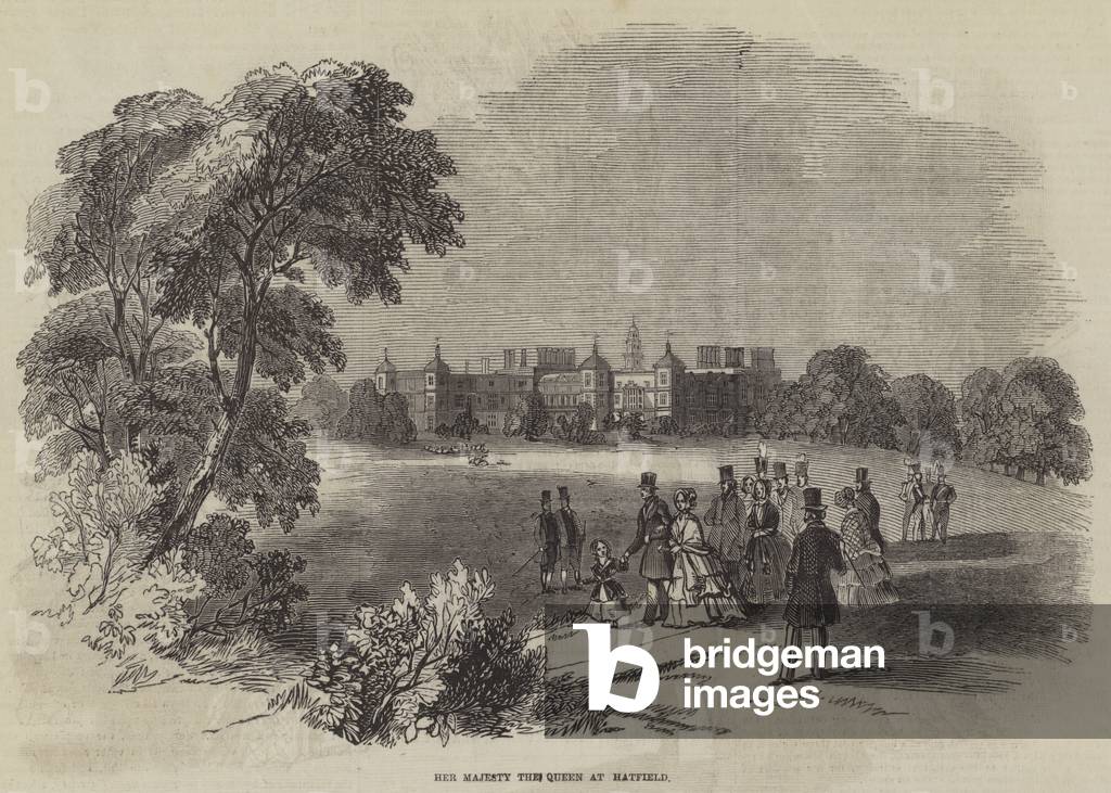 Her Majesty the Queen at Hatfield (engraving)