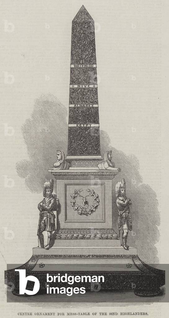 Centre Ornament for Mess-Table of the 92nd Highlanders (engraving)