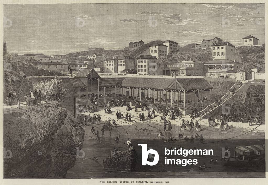 The Morning Lounge at Biarritz (engraving)