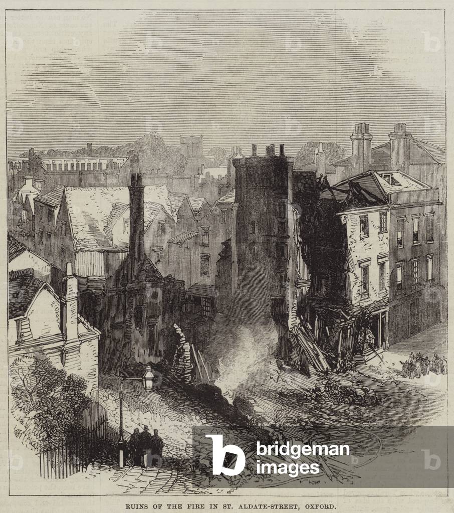 Ruins of the Fire in St Aldate-Street, Oxford (engraving)