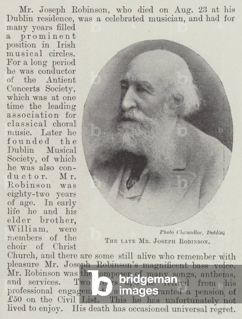 The late Mr Joseph Robinson (b/w photo)