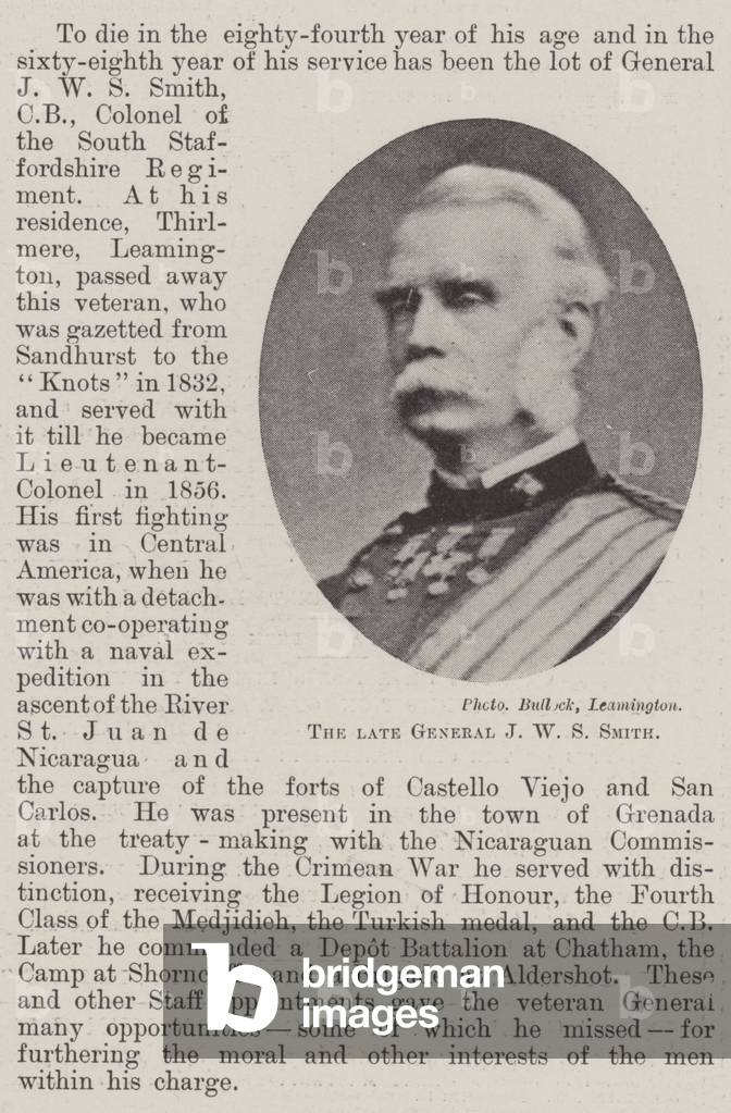 The late General J W S Smith (b/w photo)