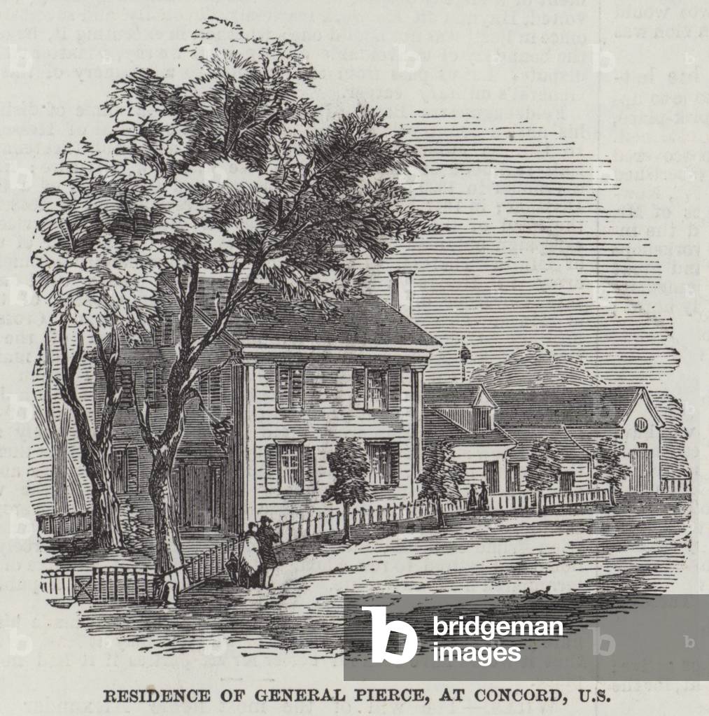 Residence of General Pierce, at Concord, US (engraving)