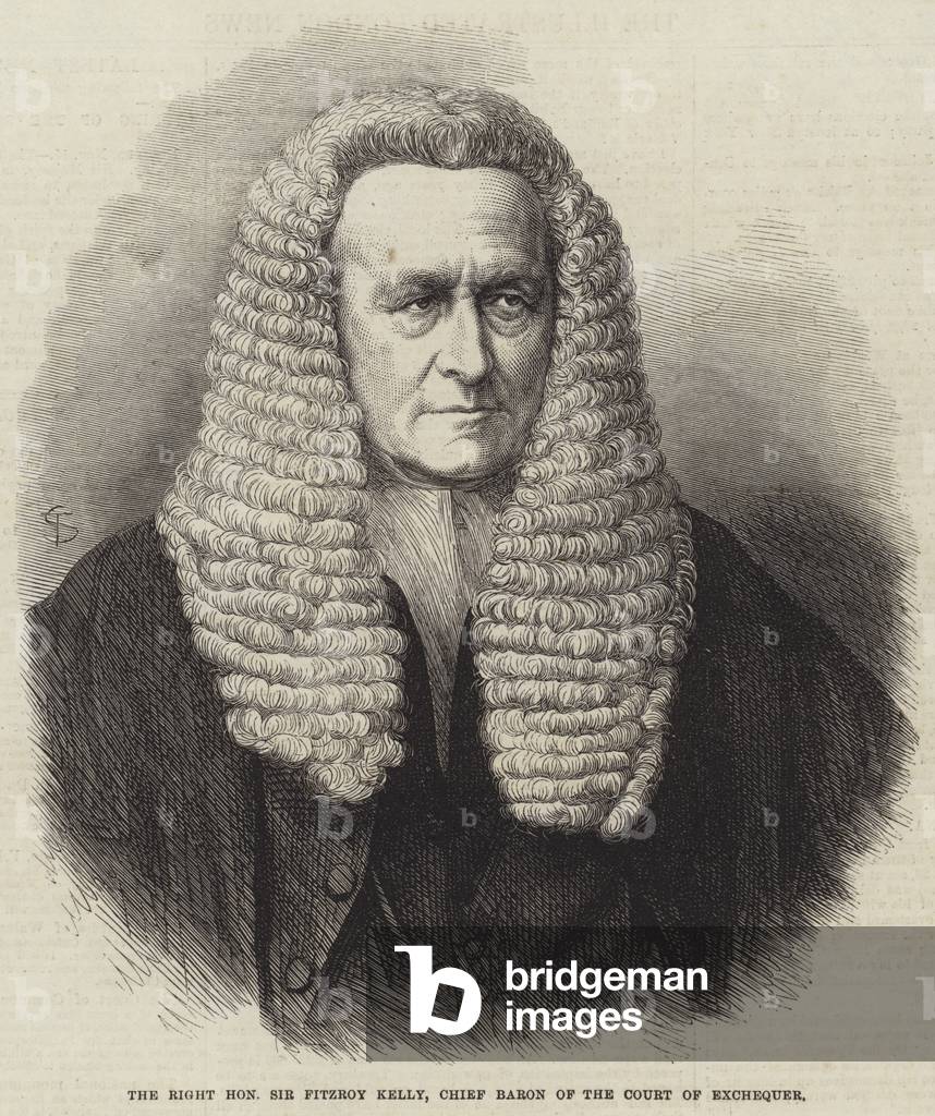 The Right Honourable Sir Fitzroy Kelly, Chief Baron of the Court of Exchequer (engraving)