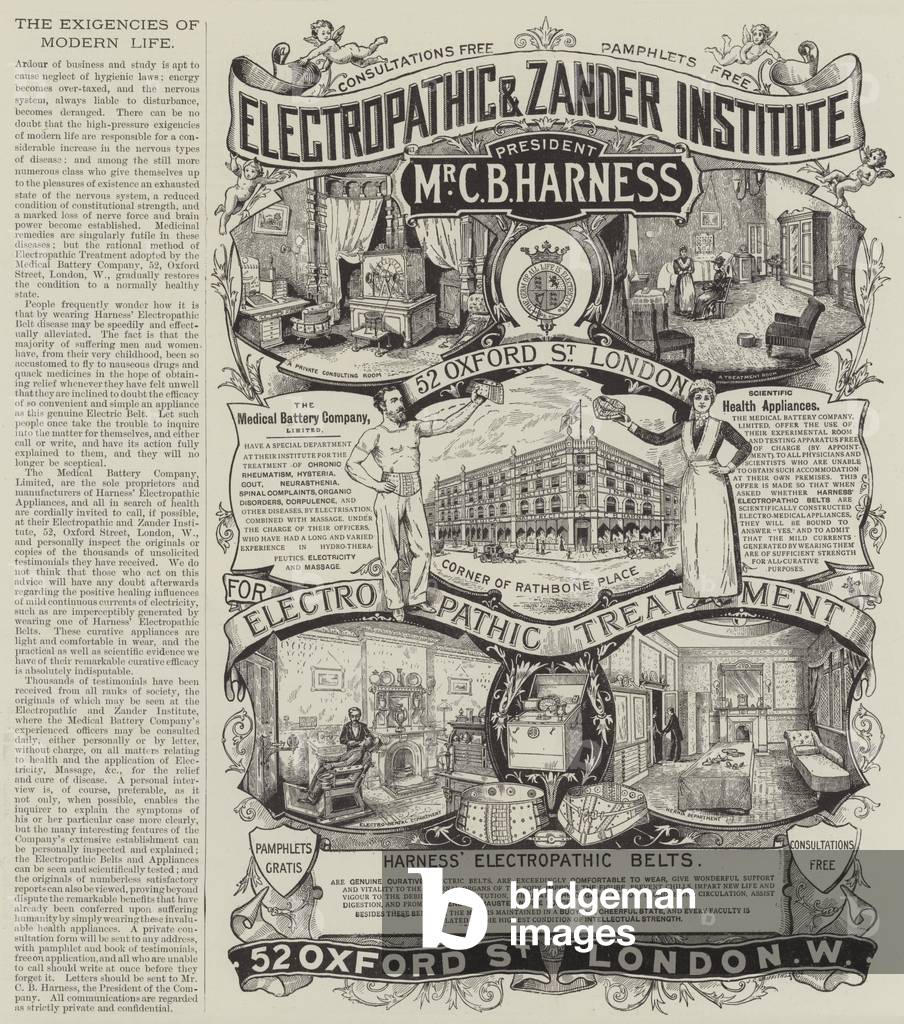 Advertisement, The Medical Battery Company (engraving)