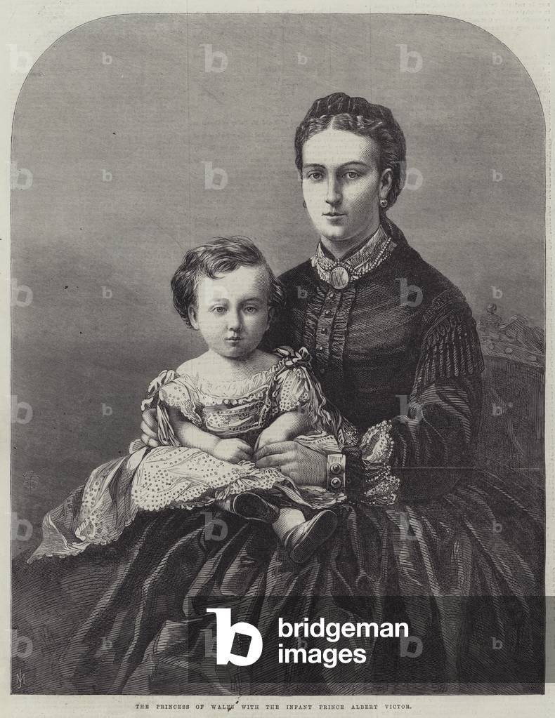 The Princess of Wales with the Infant Prince Albert Victor (engraving)