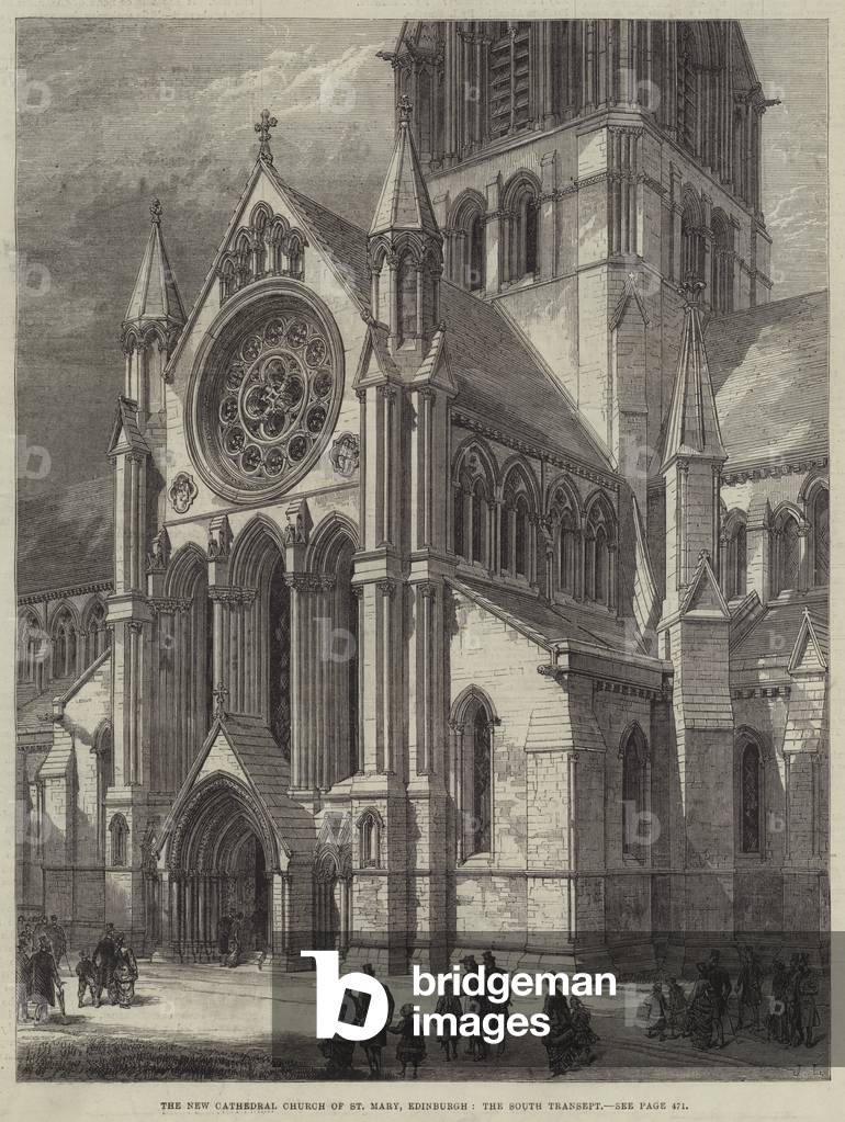 The New Cathedral Church of St Mary, Edinburgh, the South Transept (engraving)