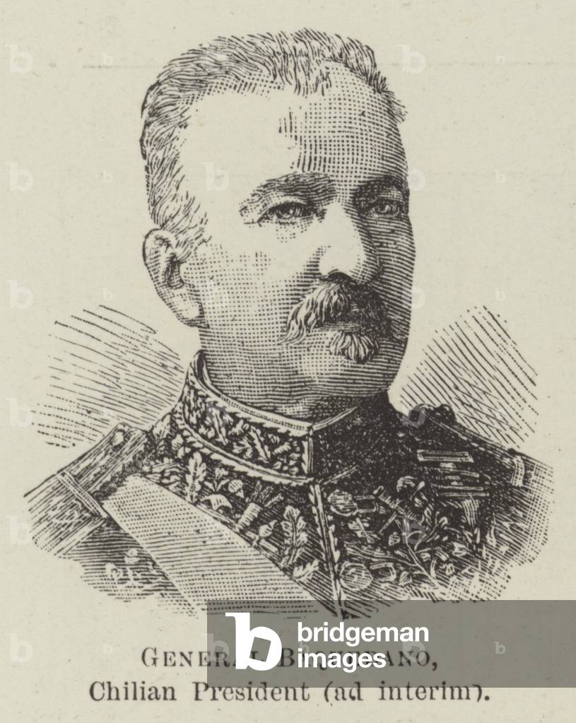 General Baquedano, Chilian President (ad interim) (engraving)